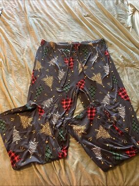 Cozy Patterned Christmas Tree Pajama Pants XL